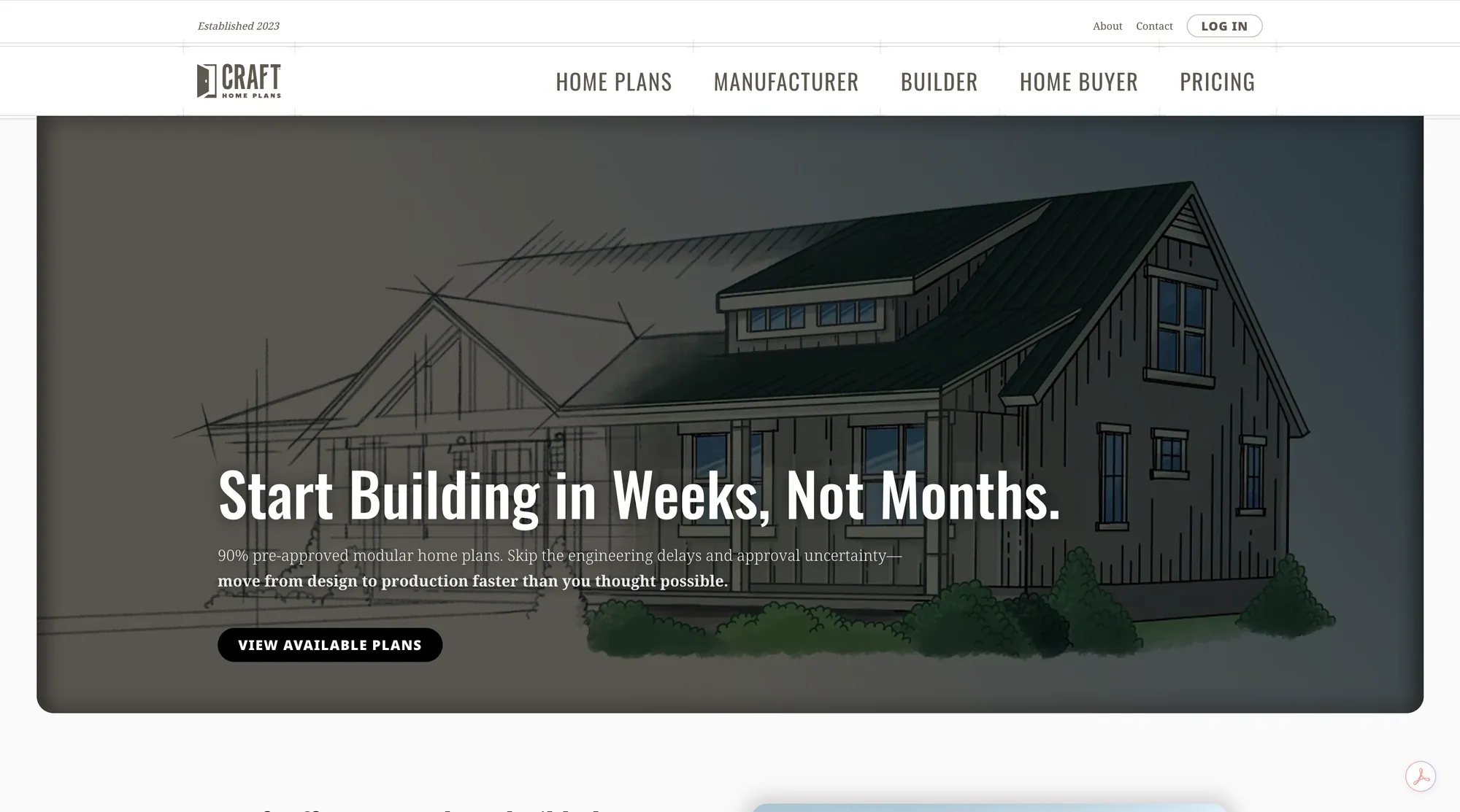 Craft Home Plans custom home-plan marketplace showing role-based dashboards and modular plan libraries