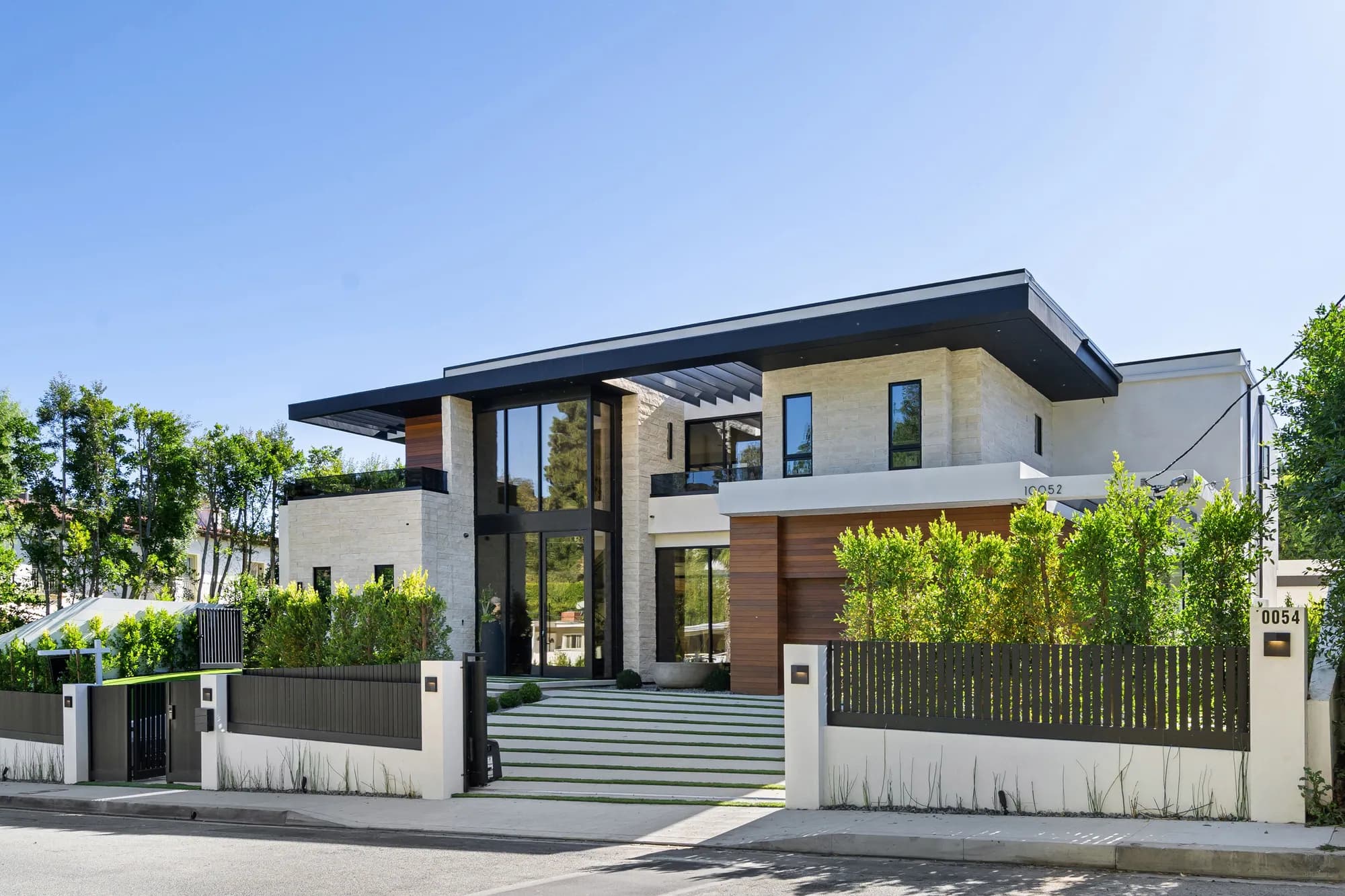 Modern luxury home with landscaped garden
